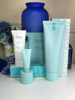 Tula Skincare Bundle 5 Items: Facial Scrub, Body Scrub, Mask, Mini Body Set *NEW
